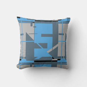 Coussin Ardoise noire gris clair Géométrique Abstraite