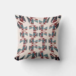 Coussin Ardoise rouge foncé Bleu beige Concave Art Abstrai