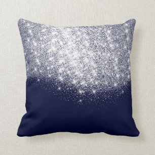 Coussin Argent bleu marine Gris Parties scintillant maquil