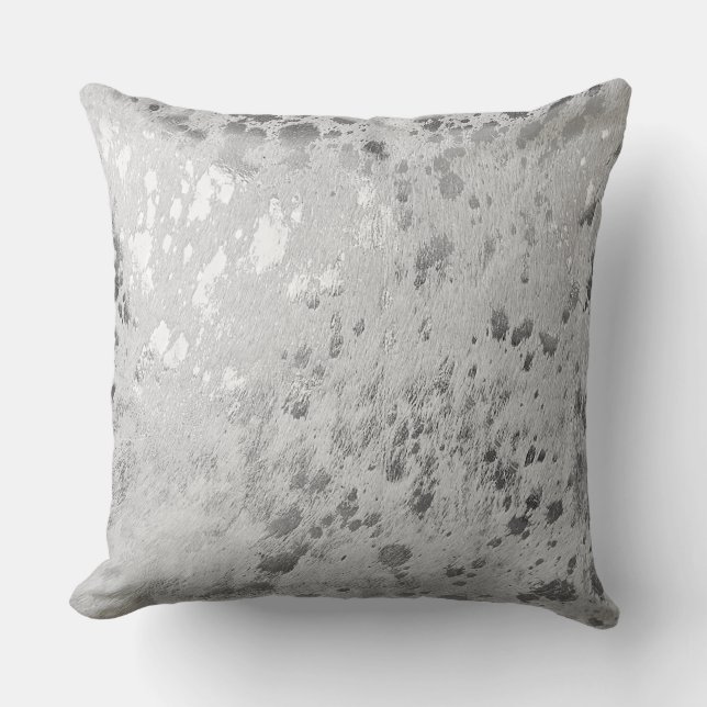 Coussin Argent Cowhide Imprimer Scatter métallique (Recto)