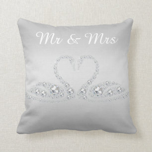 Coussin ARGENT DIAMOND SWAN CUSHION MARIAGE argent