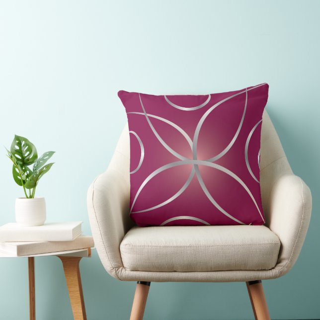 Coussin Argent sur magenta (Chaise)