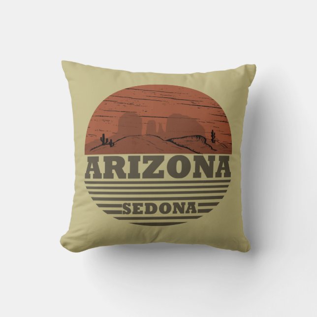 Coussin Arizona Sedona paysage vintage az retro (Recto)