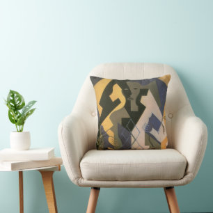Coussin Arlequin à une table de Juan Gris, Cubisme Vintage