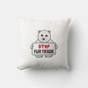 Coussin Arrêter le commerce de fourrures Sad Ours Polaire