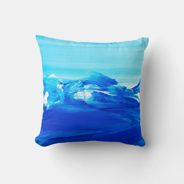 Coussin arrière - plan Abstrait de peinture d'art bleu. L' (Recto)