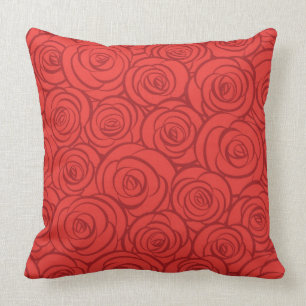 Coussin Arrière - plan abstrait de roses rouges