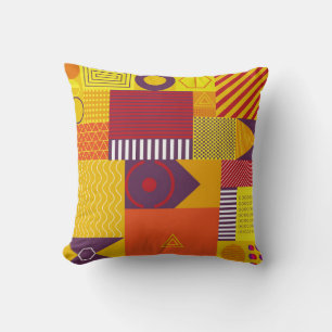 Coussin arrière - plan abstrait graphique géométrique, vin