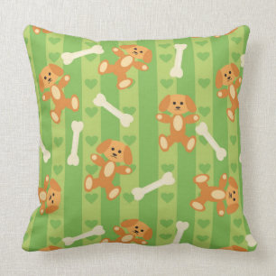 Coussin arrière - plan avec des chiens et des os