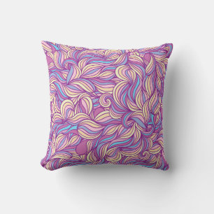 Coussin Arrière - plan avec vagues de gribouillis abstrait