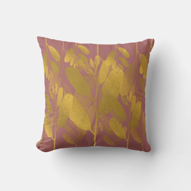 Coussin Arrière - plan classique à feuille d'or chic (Recto)