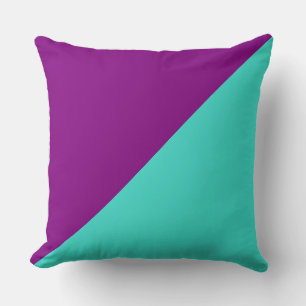 Coussin Arrière - plan couleur solide turquoise et violett