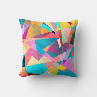 Coussin Arrière - plan d'aquarelle géométrique couleur Abs