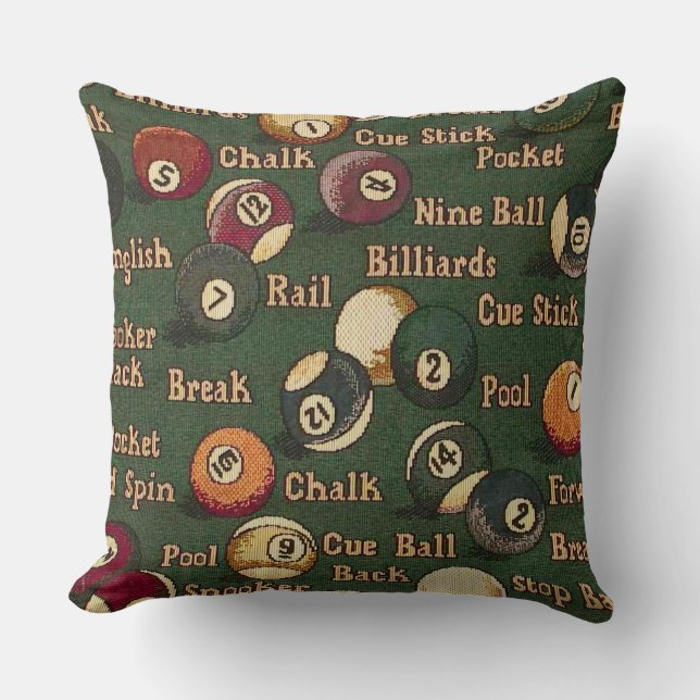 Coussin Arrière - plan de boules de billard de requin de (Recto)