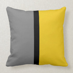 Coussin Arrière - plan de couleur vive gris et Jonquil