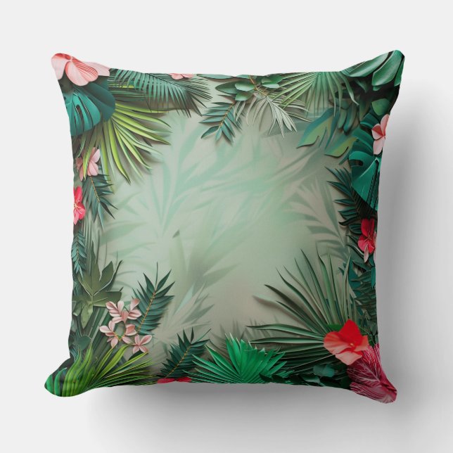 Coussin Arrière - plan de la jungle tropicale (Recto)