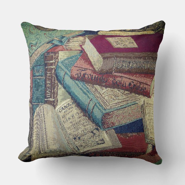 Coussin Arrière - plan de livres vintages (Recto)