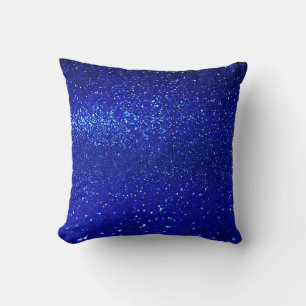 Coussin Arrière - plan de parties scintillant bleu brilla