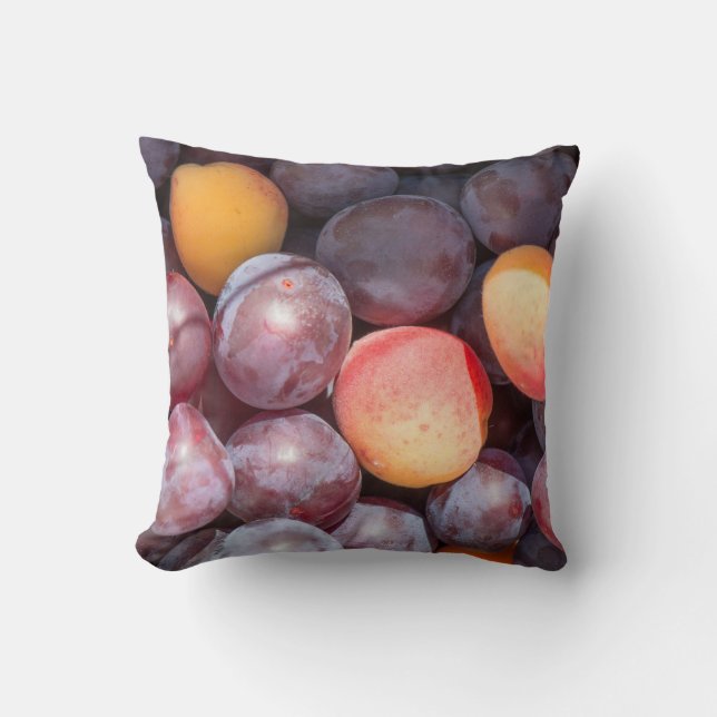Coussin Arrière - plan de prune cerise (Recto)