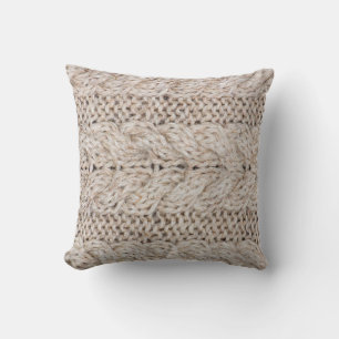Coussin Arrière - plan de texture de laine de tricot blanc