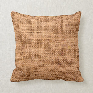 Coussin Arrière - plan de tissu de burlap Brown ou tissu 