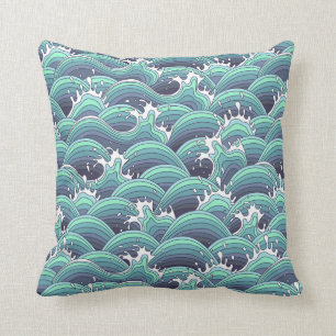 Coussin Arrière - plan décoratif de vague de mer