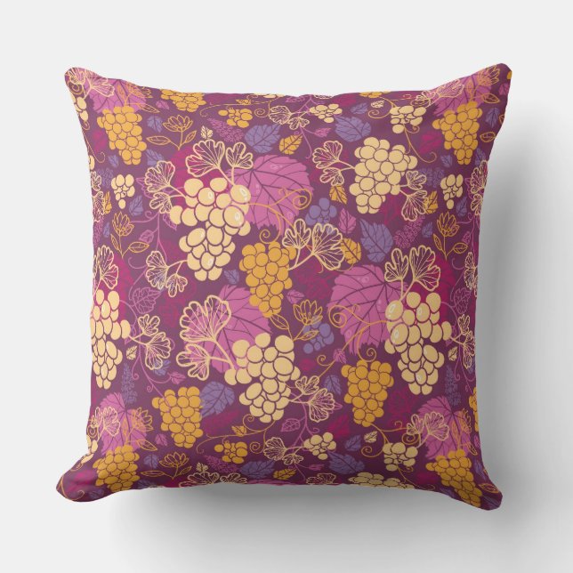 Coussin Arrière - plan doux de motif de vignes (Recto)