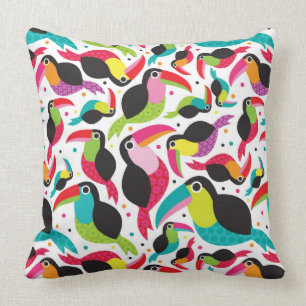 Coussin arrière - plan exotique d'oiseau de toucan du
