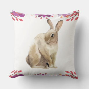 Coussin Arrière - plan floral Lapin de Pâques