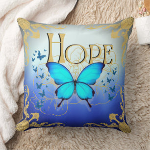 Coussin Arsty Blue Butterfly 20"x20" Jeu d'oreiller - Hope
