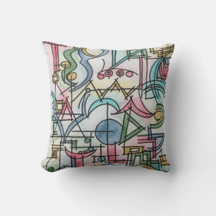 Coussin Art à l'aquarelle moderne fantaisiste asymétrique