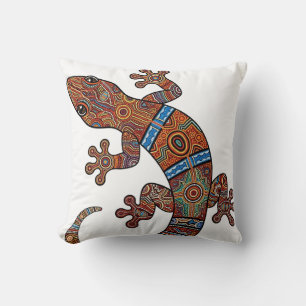 COUSSIN ART ABORIGÈNE DU GECKO
