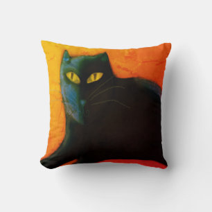 Coussin Art Abstrait Chat Noir