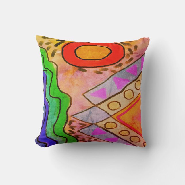 Coussin Art Abstrait coloré (Recto)