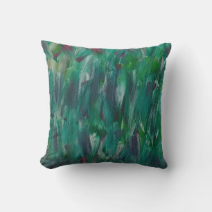 Coussin Art Abstrait Coloré Vert Rouge Blanc Caché
