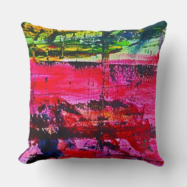 Coussin Art abstrait contemporain et coloré (Recto)