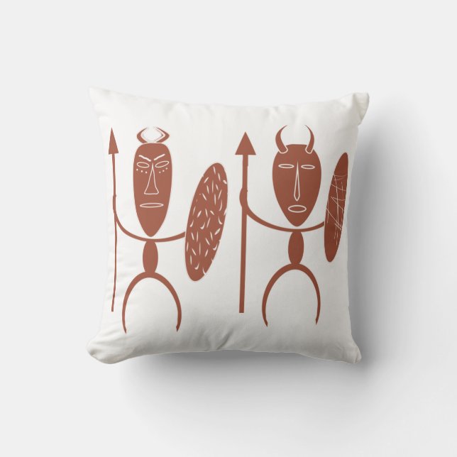 Coussin art Abstrait de guerrier tribal africain (Recto)