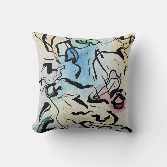 Coussin Art Abstrait de l'encre (Recto)