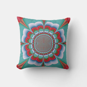 Coussin Art abstrait de mandala psychédélique rétro en fle