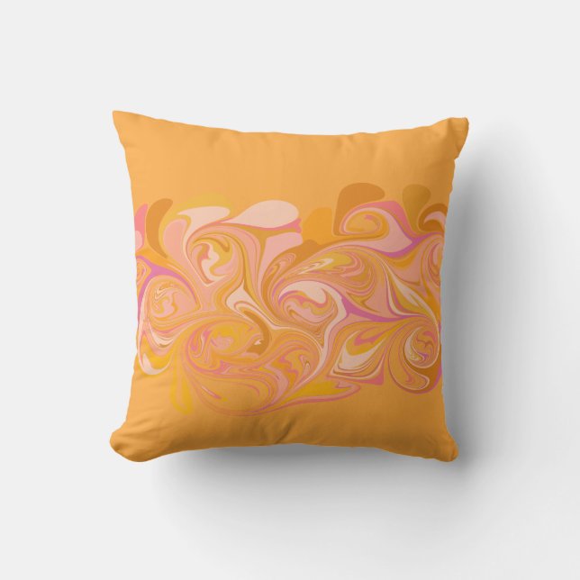 Coussin Art Abstrait de marbre en marbre jaune (Recto)