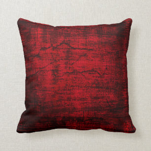 Coussin Art abstrait de peinture rouge grunge