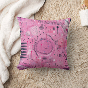 Coussin Art abstrait de sundae à la fraise 