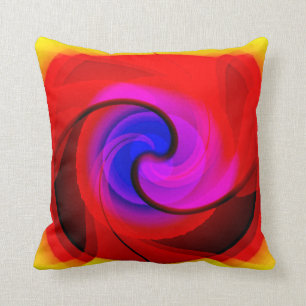 Coussin Art abstrait de vortex coloré