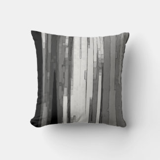 Coussin Art abstrait en nuances de gris B&N