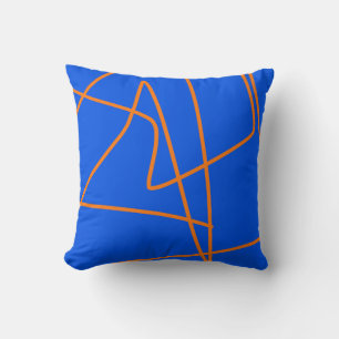 Coussin Art Abstrait Minimalisme Pastel Orange Bleu