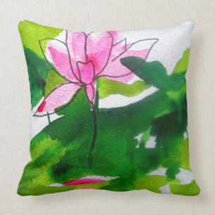Coussin Art abstrait moderne de couleur pour aquarelle de