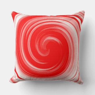 Coussin Art Abstrait moderne Red Swirl