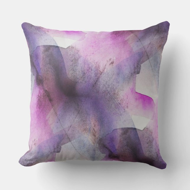 Coussin art abstrait pourpre de cubisme sans couture (Recto)