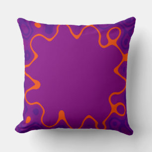 Coussin Art Abstrait violet orange