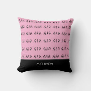 Coussin Art Africain, Danse Inspirante, Rose mignon